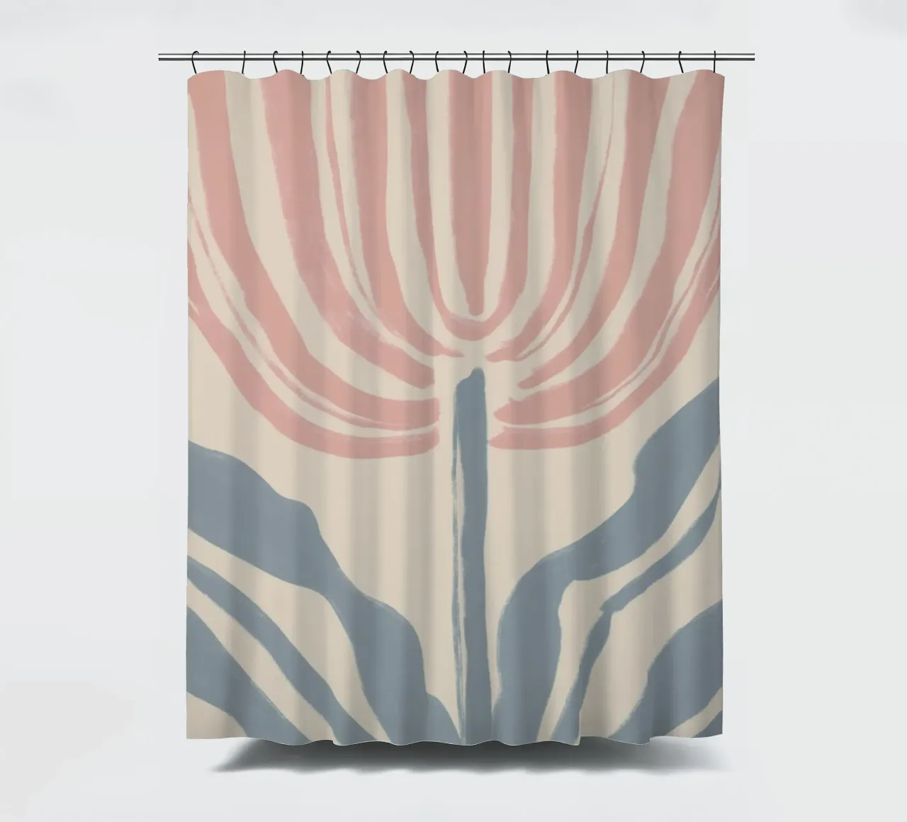 Motif botanique abstrait rose et bleu rideau de douche de Melloi Art Print