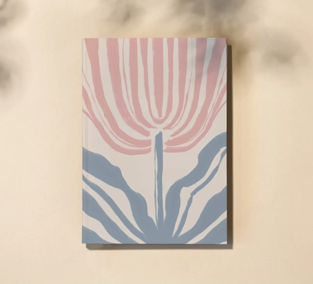 Abstract Pink and Blue Botanical Motif notebook by Melloi Art Print