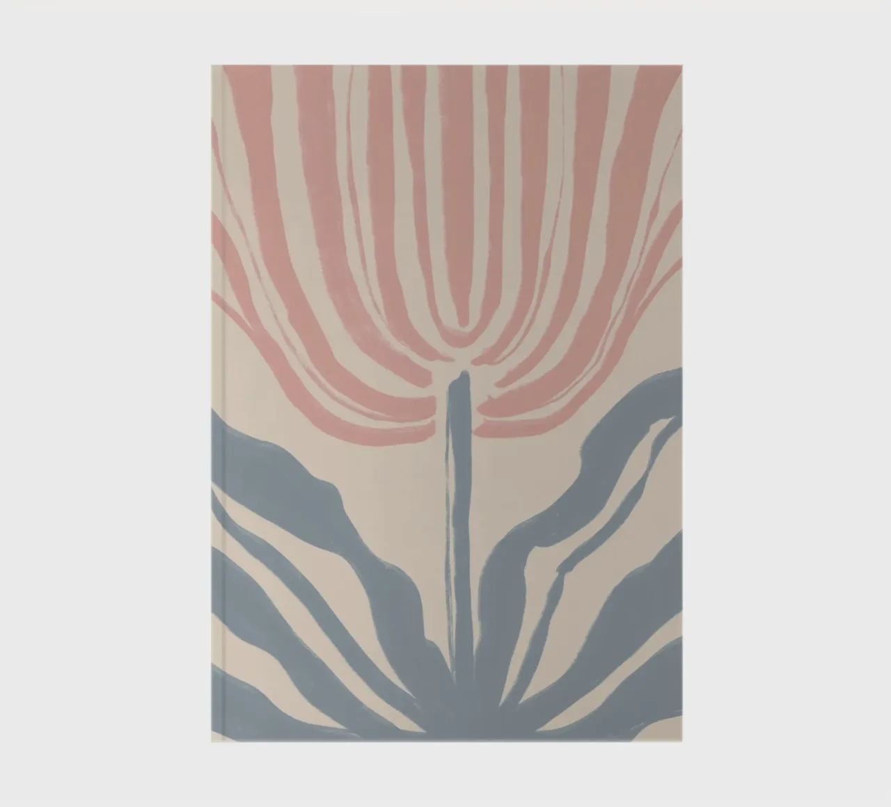 Abstract Pink and Blue Botanical Motif notebook by Melloi Art Print