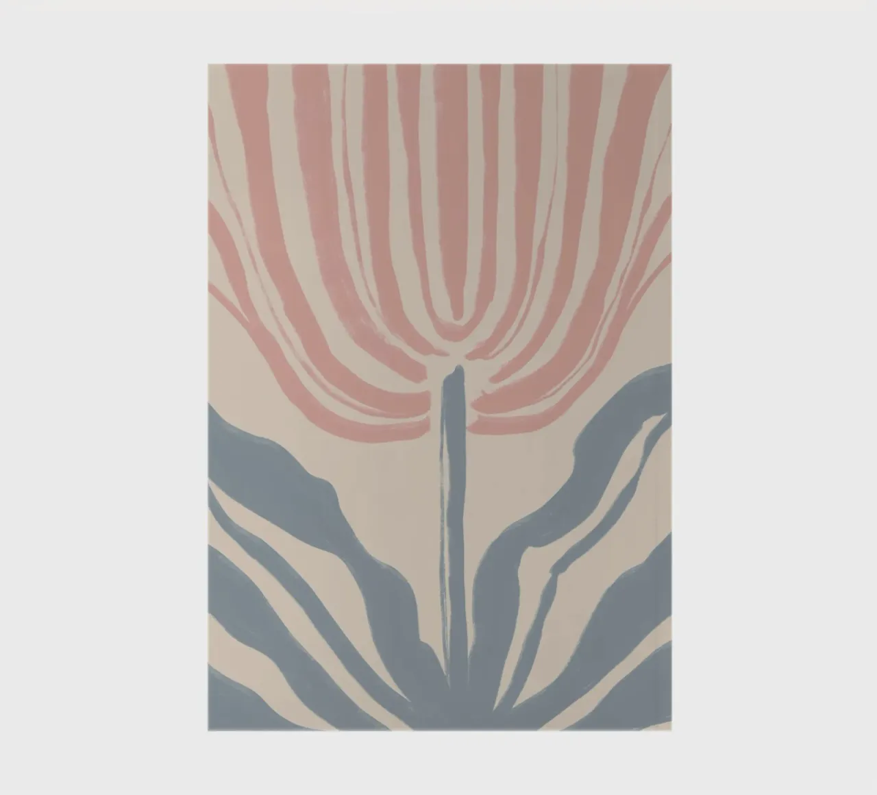Abstract Pink and Blue Botanical Motif notebook by Melloi Art Print