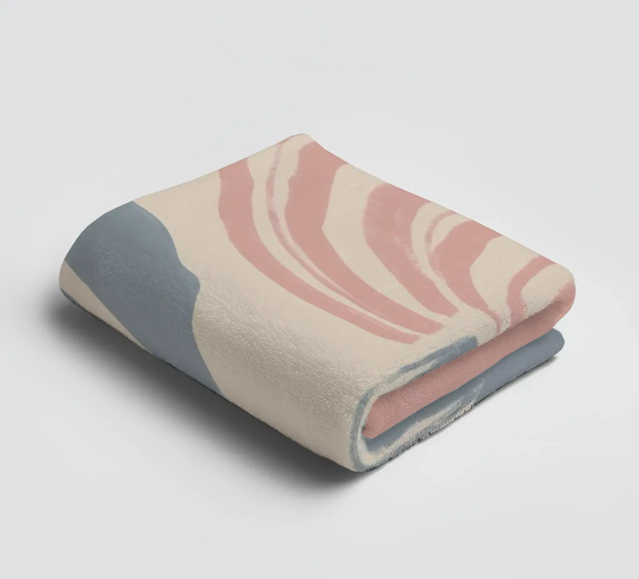 Abstract Pink and Blue Botanical Motif towel by Melloi Art Print