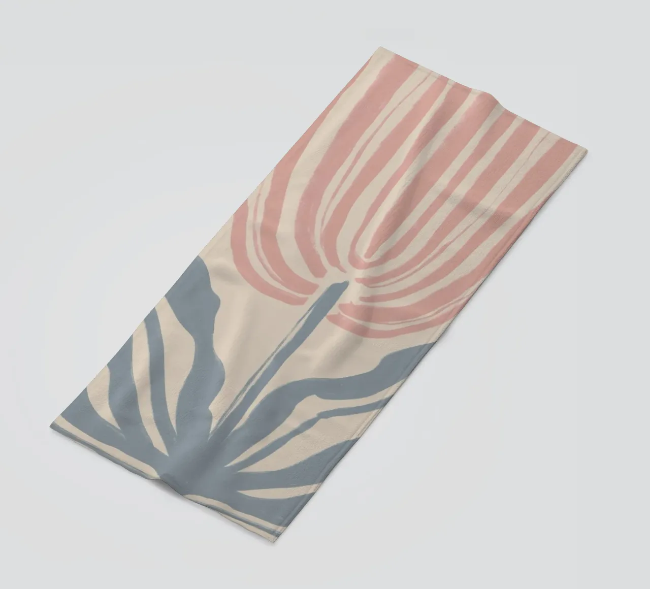 Motif botanique abstrait rose et bleu serviette de plage de Melloi Art Print