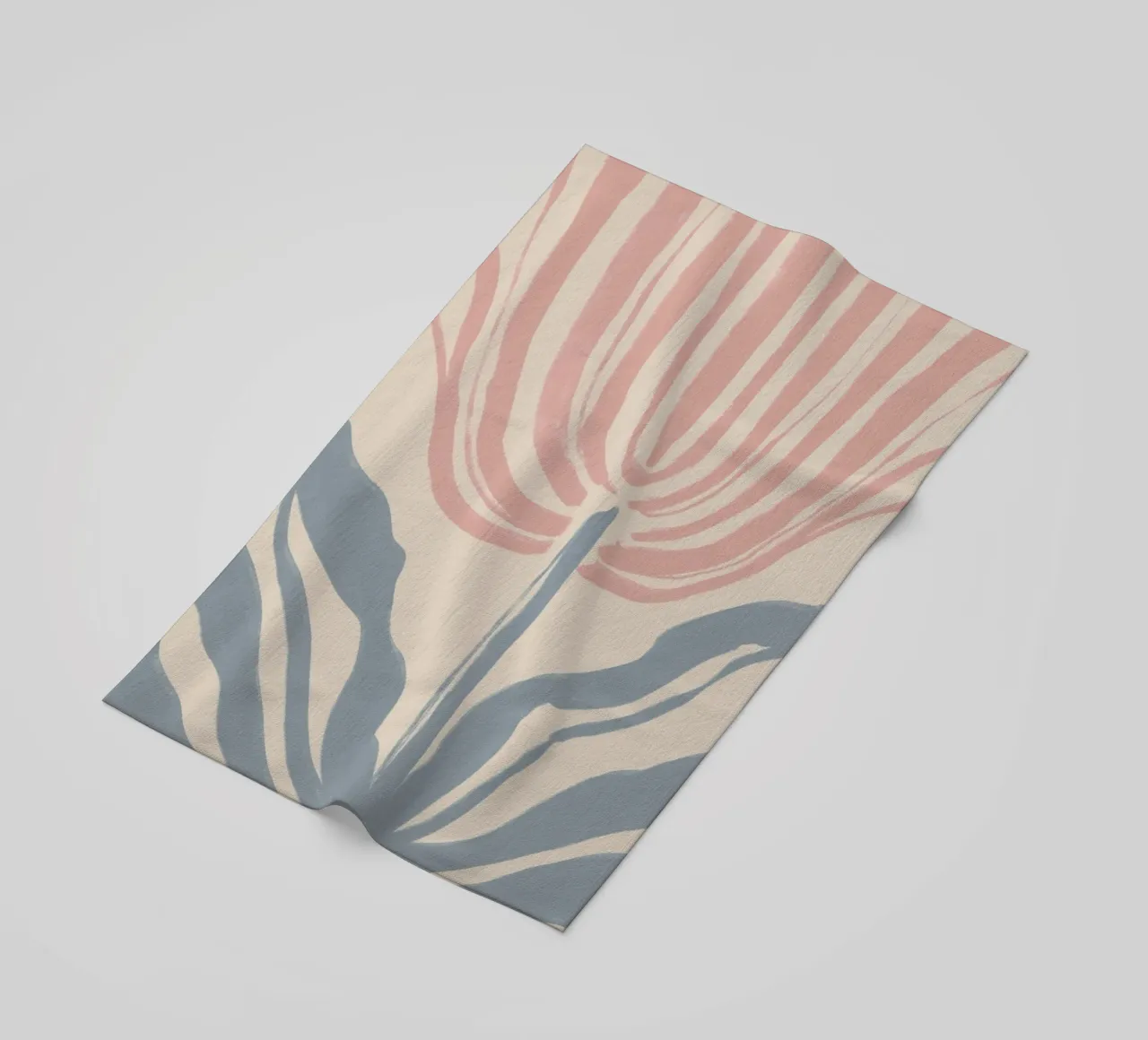 Motif botanique abstrait rose et bleu serviette de plage de Melloi Art Print