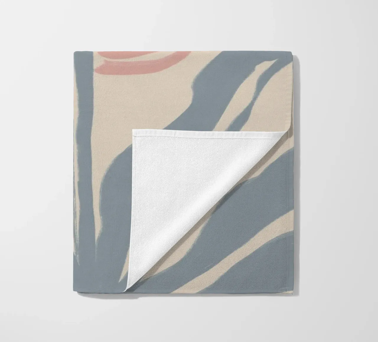Motif botanique abstrait rose et bleu serviette de plage de Melloi Art Print