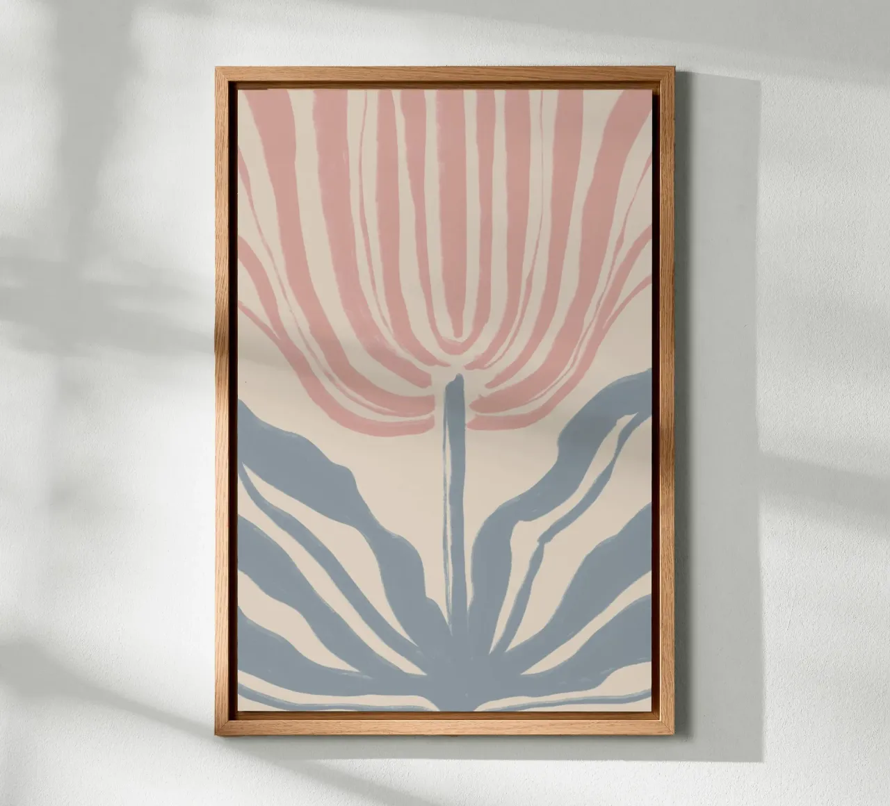 Abstract roze en blauw botanisch motief canvas van Melloi Art Print