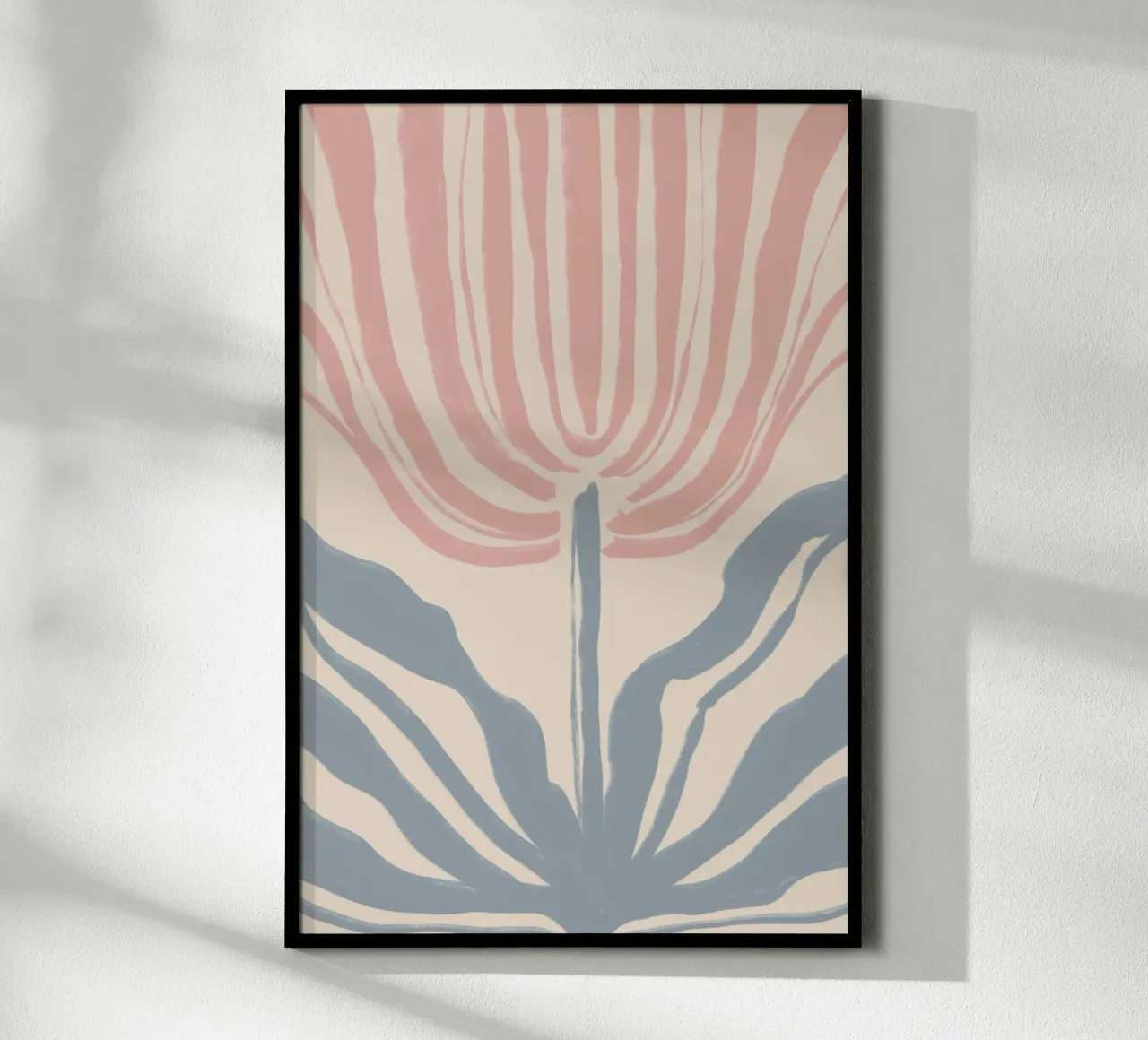 Abstract roze en blauw botanisch motief hahnemühle van Melloi Art Print