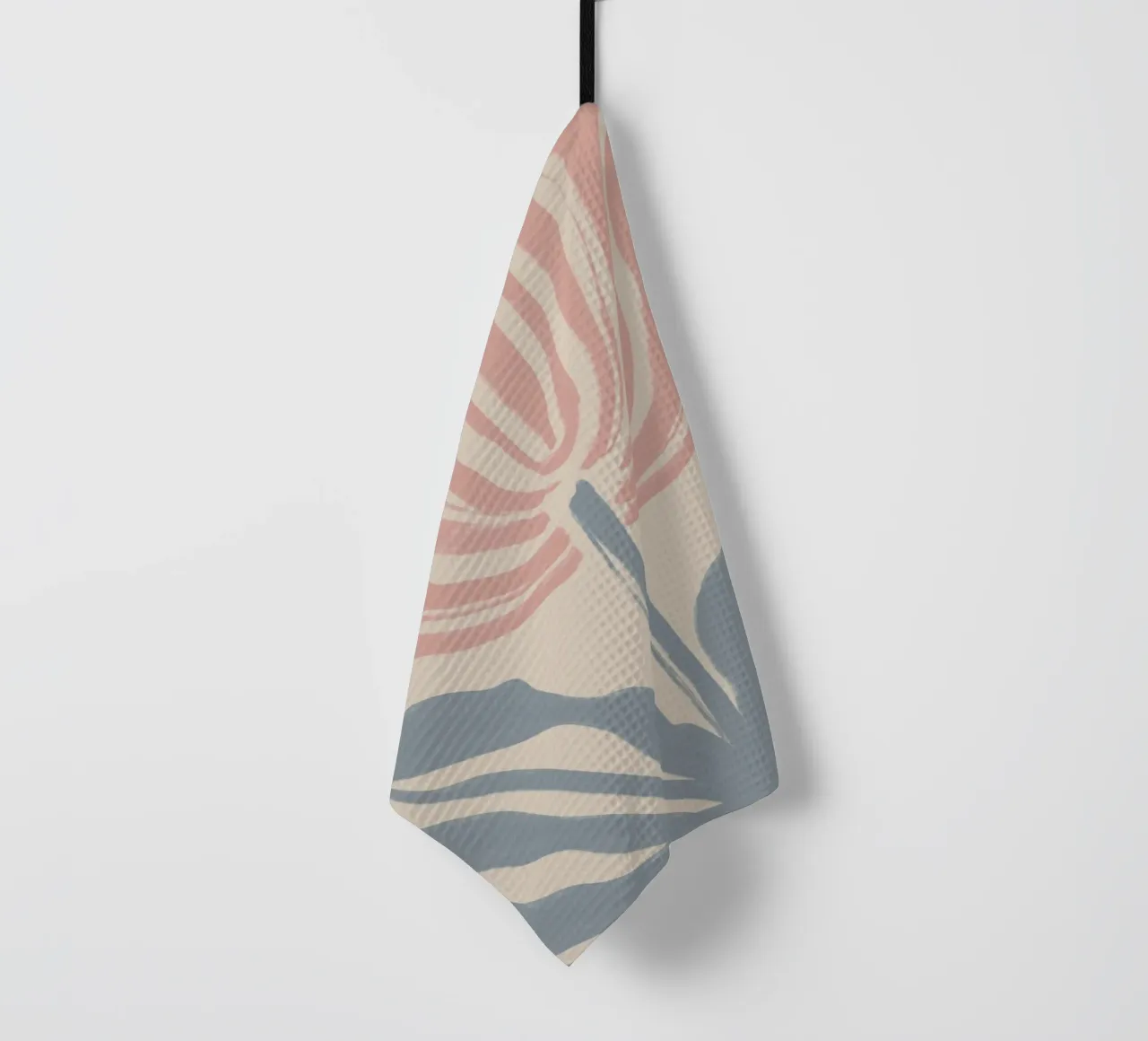 Abstract roze en blauw botanisch motief theedoek van Melloi Art Print