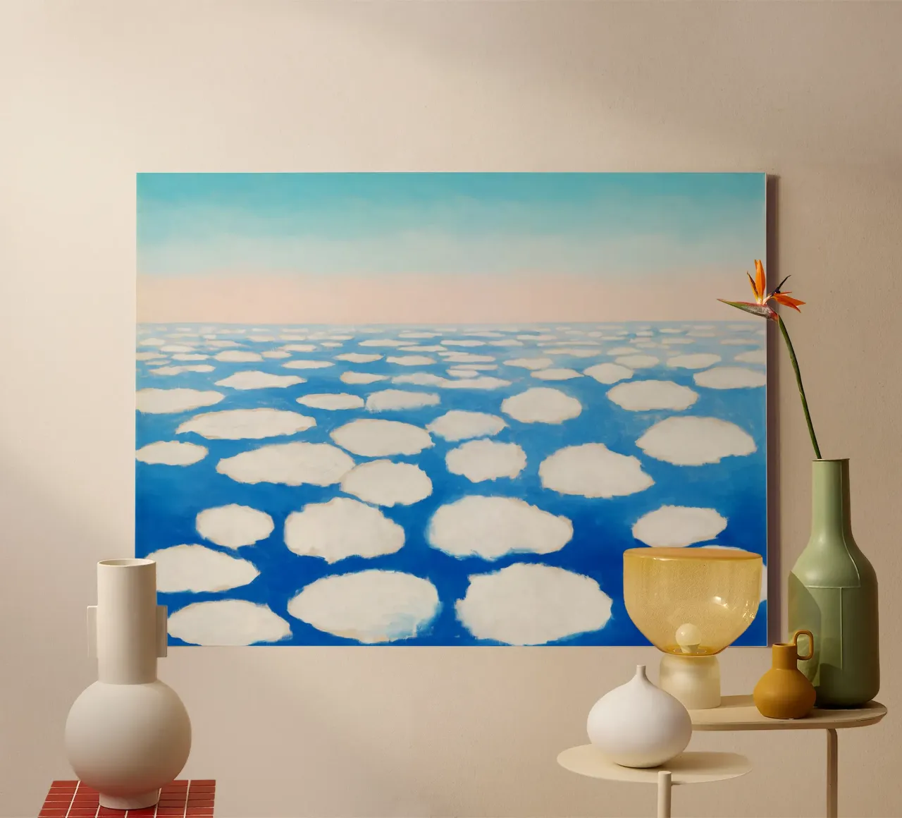 Above the Clouds by Georgia O’Keeffe canvas with Floater frame by Classic Art Prints