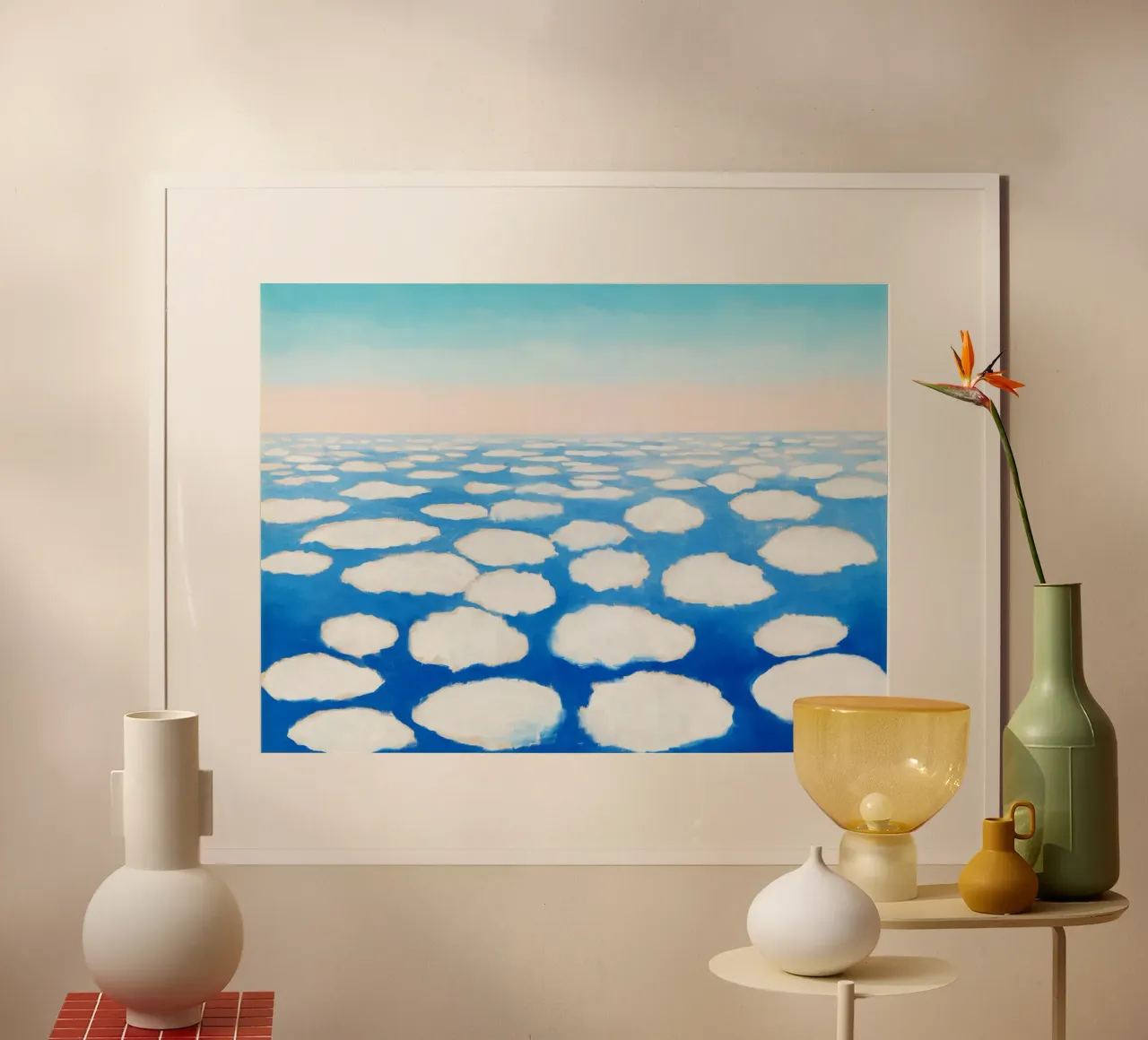 Sopra le nuvole di Georgia O'Keeffe poster con telaio in plastica da Classic Art Prints