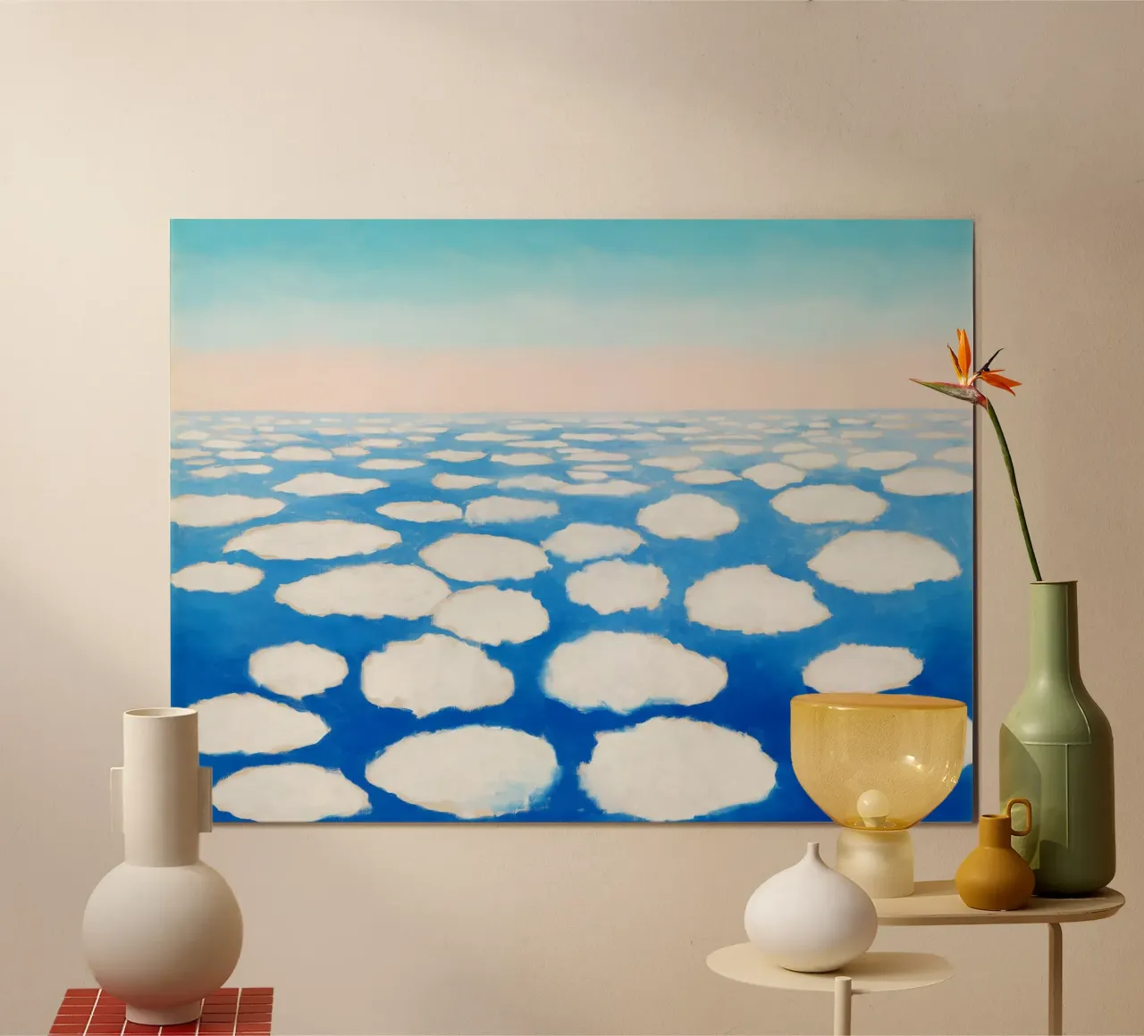 Sopra le nuvole di Georgia O'Keeffe poster con telaio in plastica da Classic Art Prints