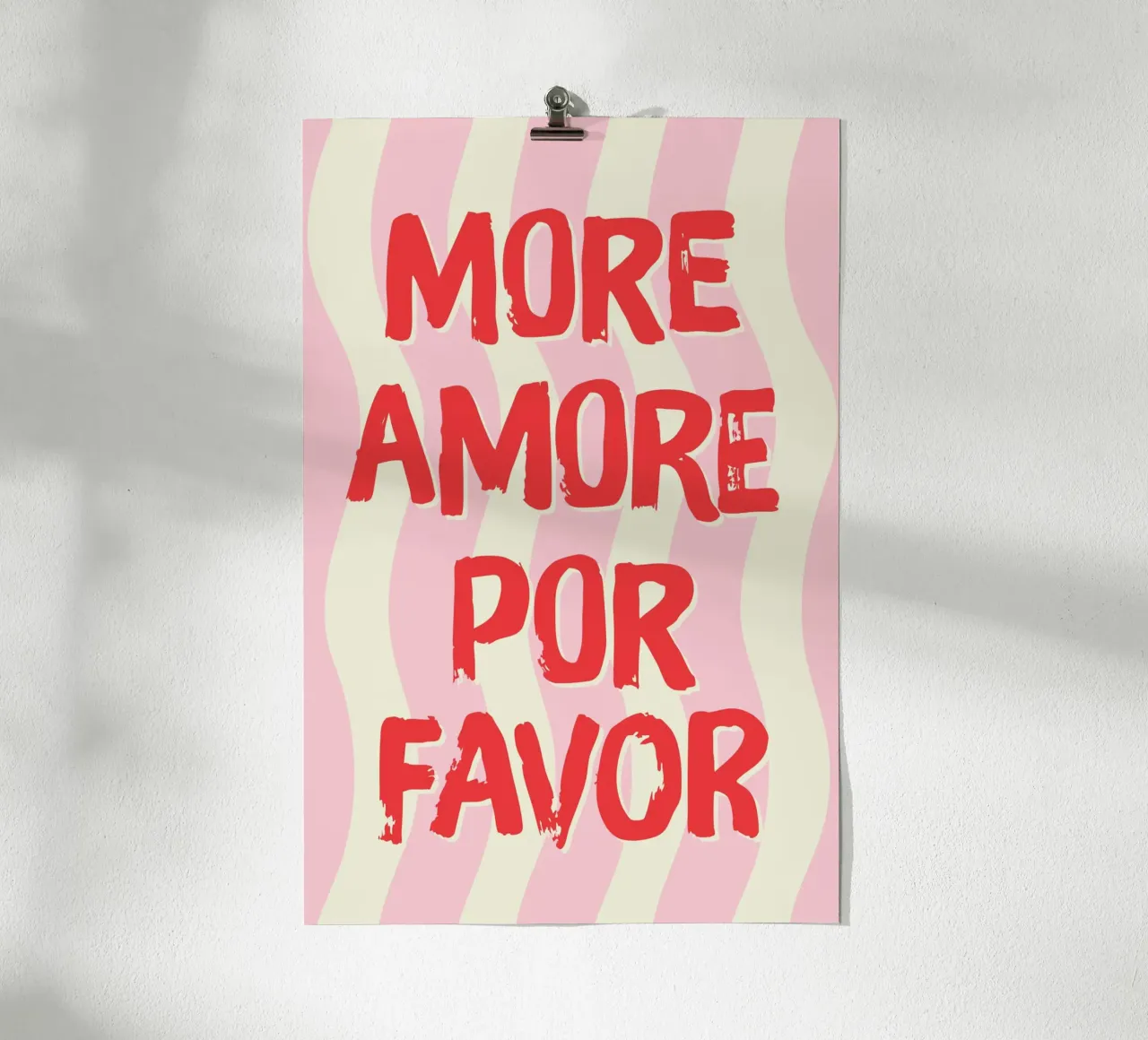 MORE AMORE POR FAVOR poster con telaio in plastica da STUDIO 4H37