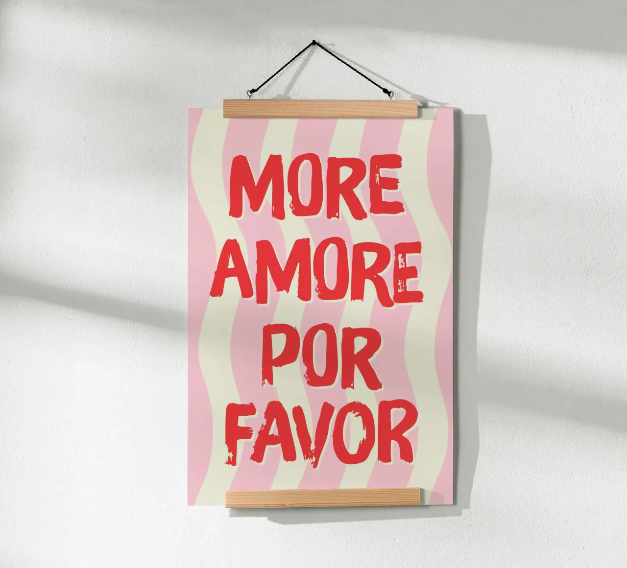 MORE AMORE POR FAVOR poster con telaio in plastica da STUDIO 4H37