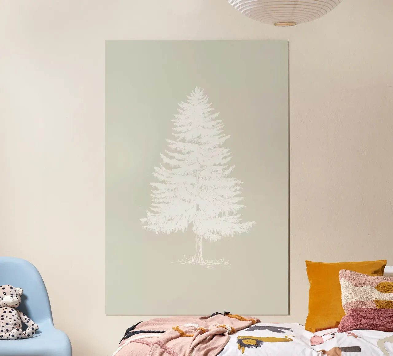 Vintage Holidays Tree White1 poster con telaio in plastica da Monika Strigel
