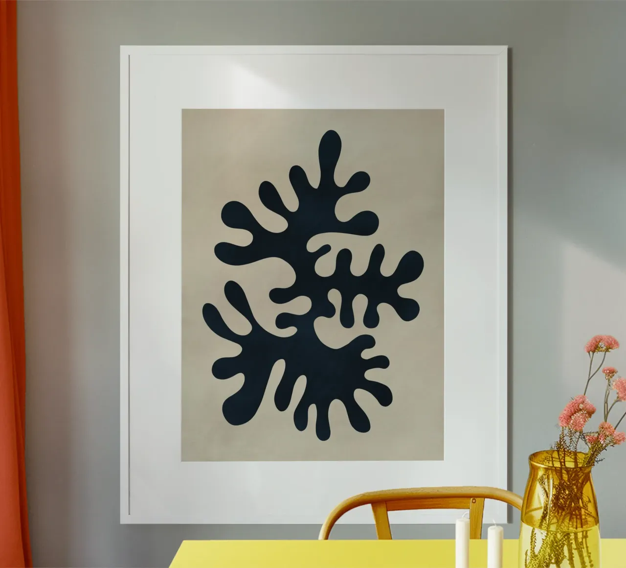 Silhouette corallo 02 poster con telaio in alluminio da Little Dean