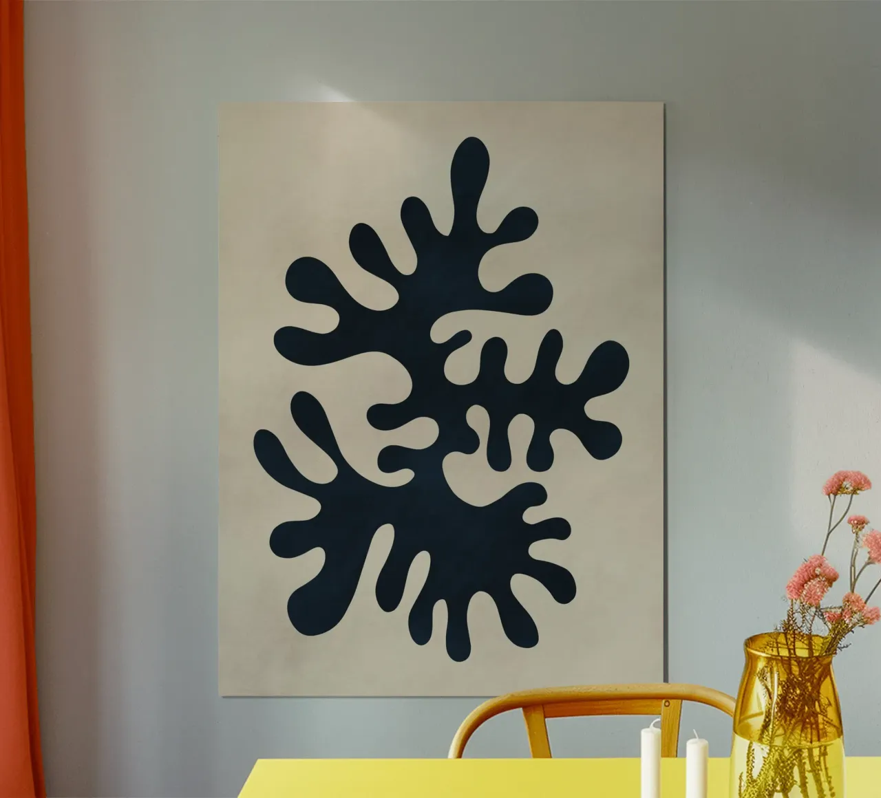Silhouette corallo 02 poster con telaio in alluminio da Little Dean