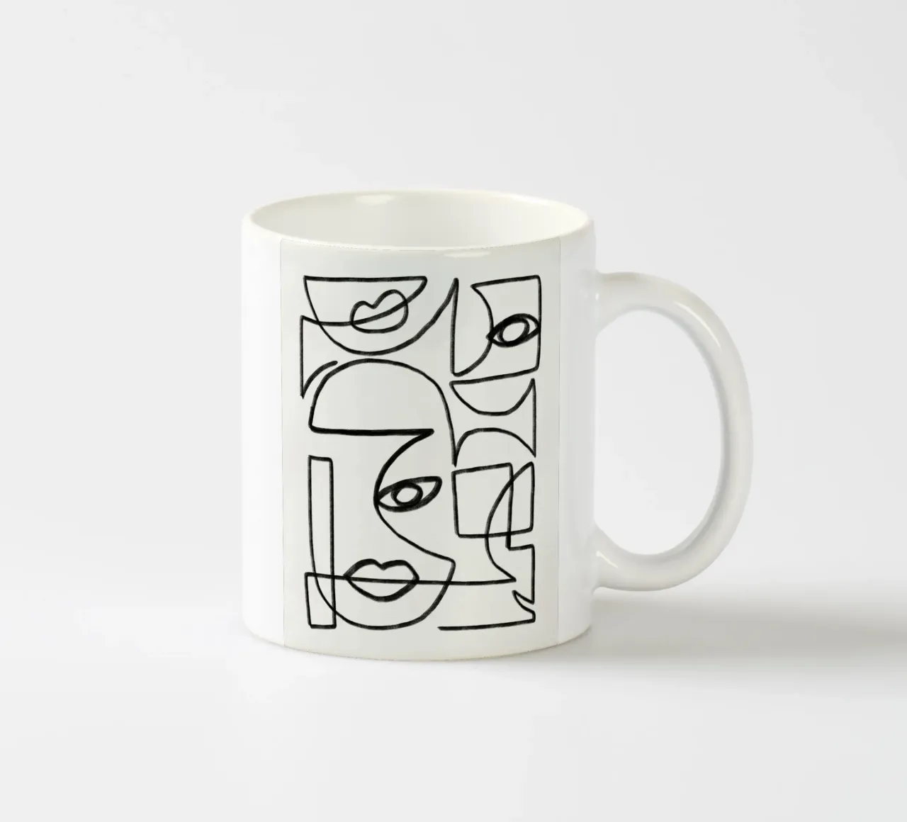 Flusso di ritratti in line art tazza in ceramica da Little Dean