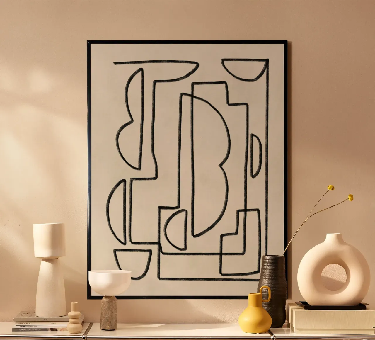 Linienkunst Geometrie abstrakt Poster von Little Dean