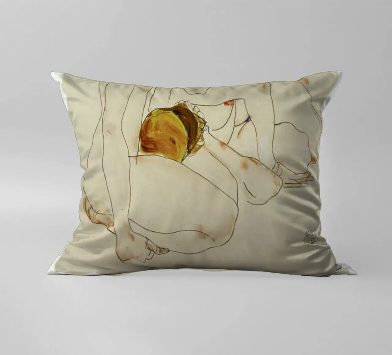 Schiele - Two Friends III cuscino da Vintage by JUNIQE