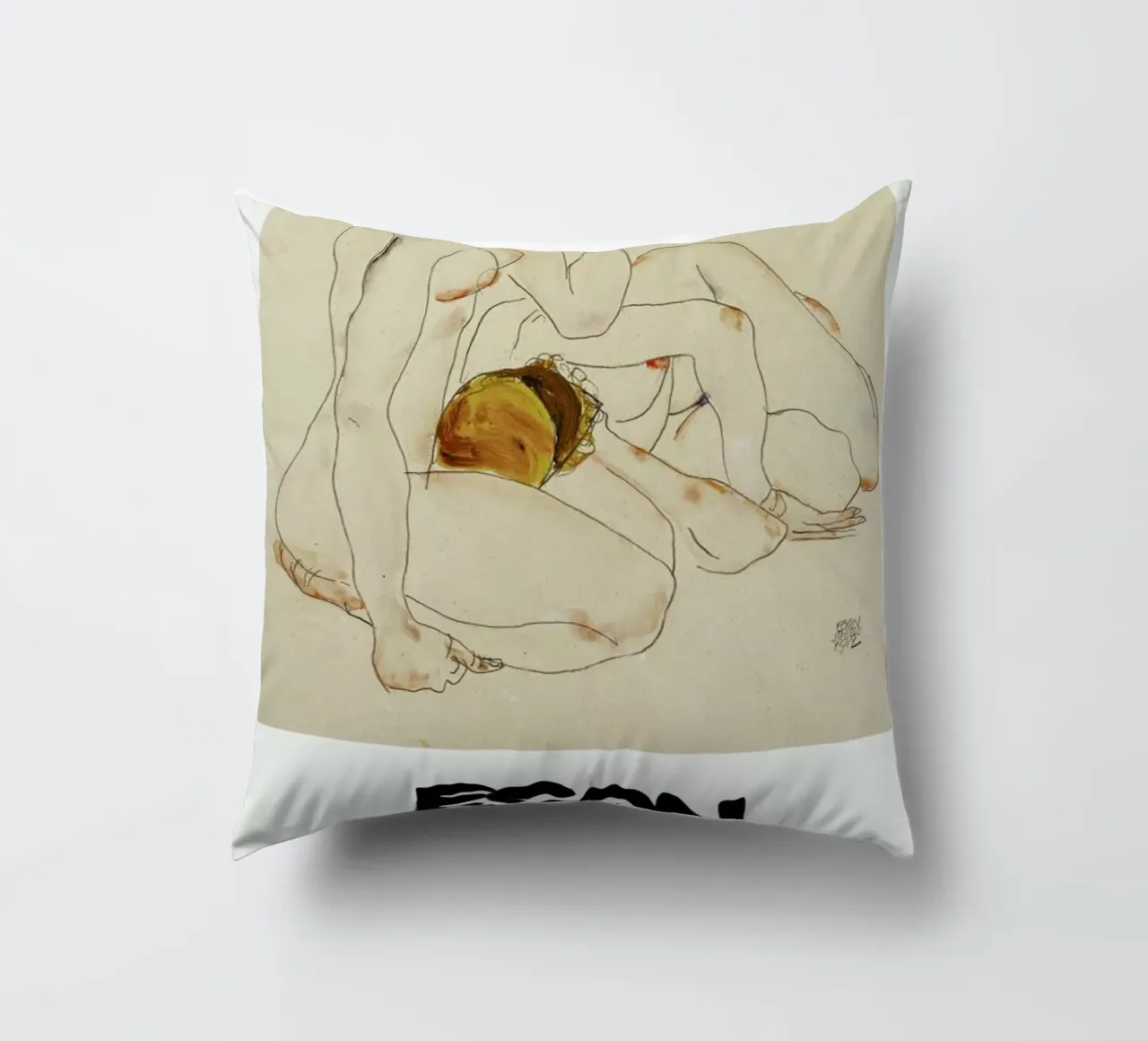 Schiele - Two Friends III cuscino da Vintage by JUNIQE