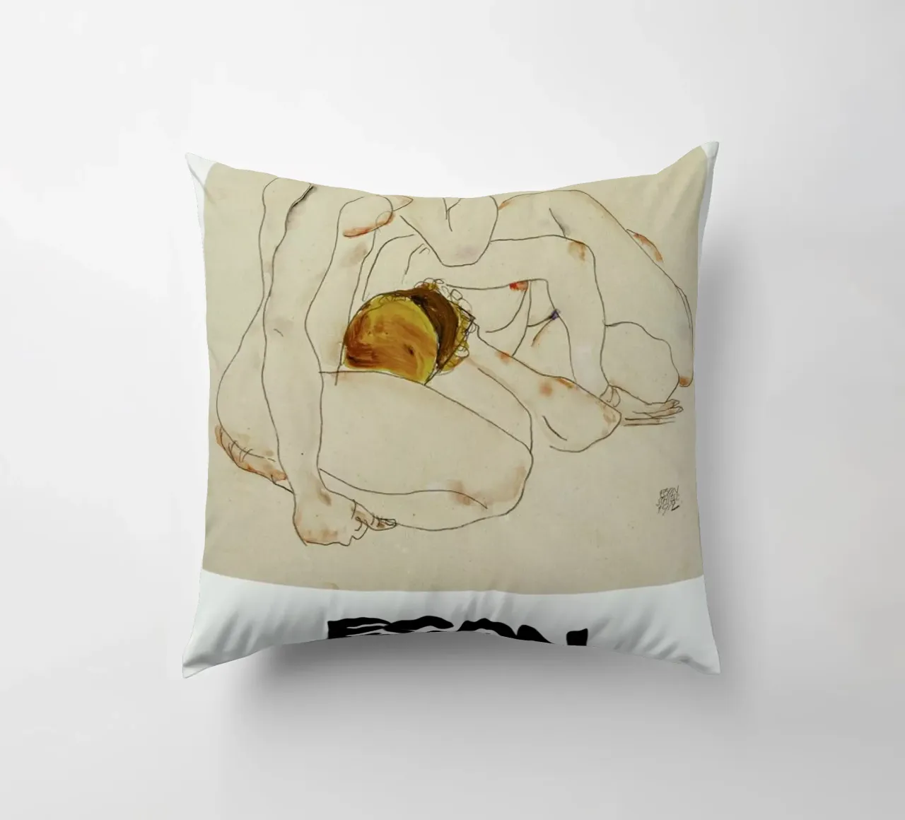 Schiele - Two Friends III cuscino da Vintage by JUNIQE