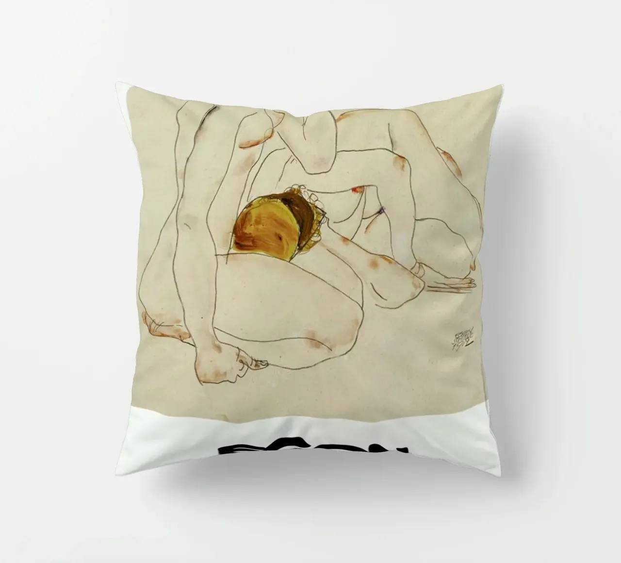 Schiele - Two Friends III cuscino da Vintage by JUNIQE