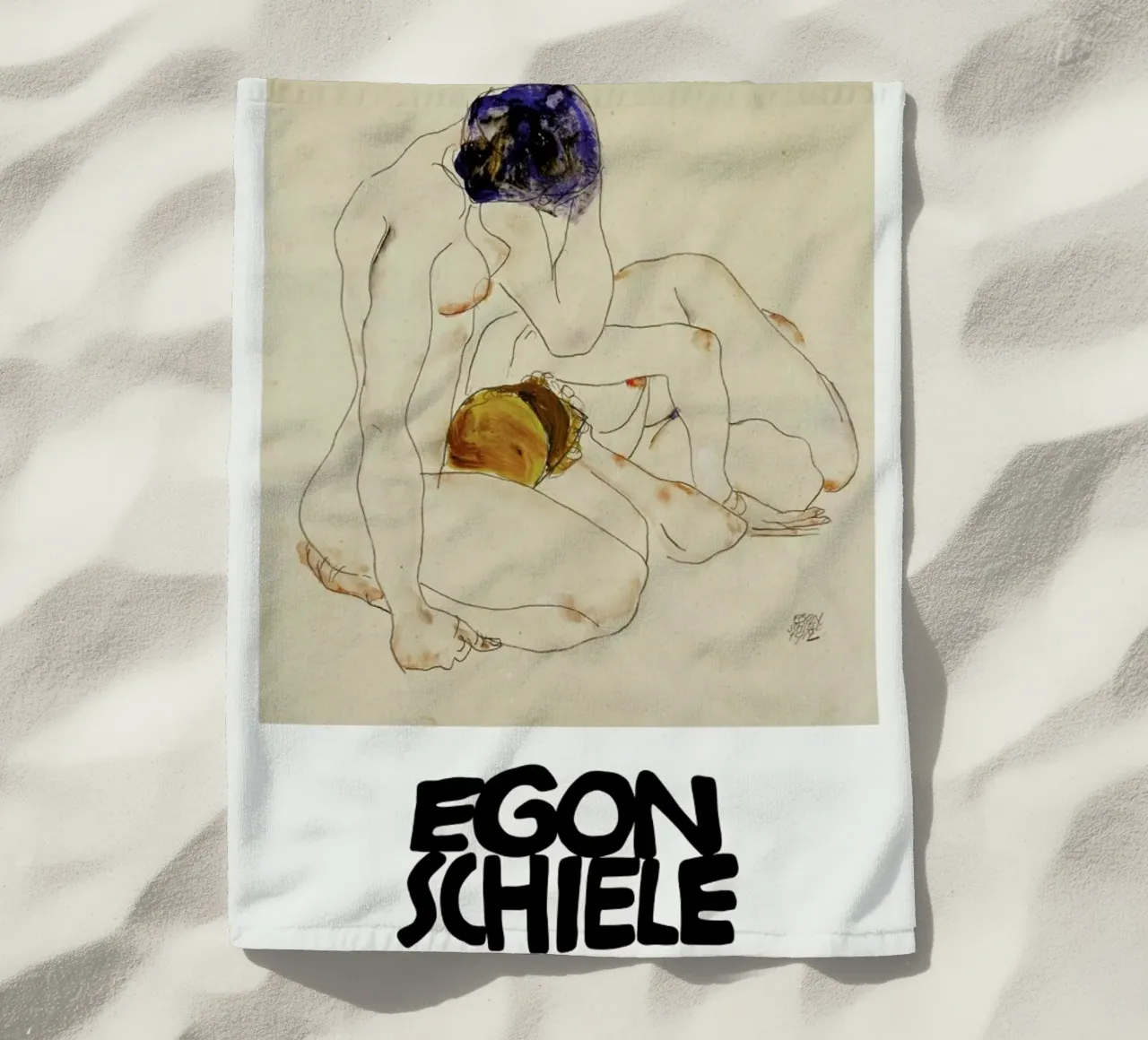 Schiele - Two Friends III telo mare da Vintage by JUNIQE
