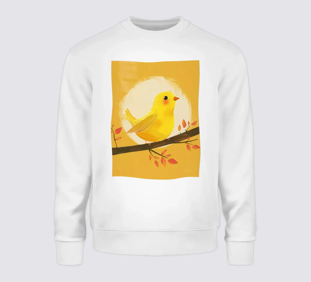 lively & artistic take on the canary with an expressive vib sweatshirt by DesignDoodle