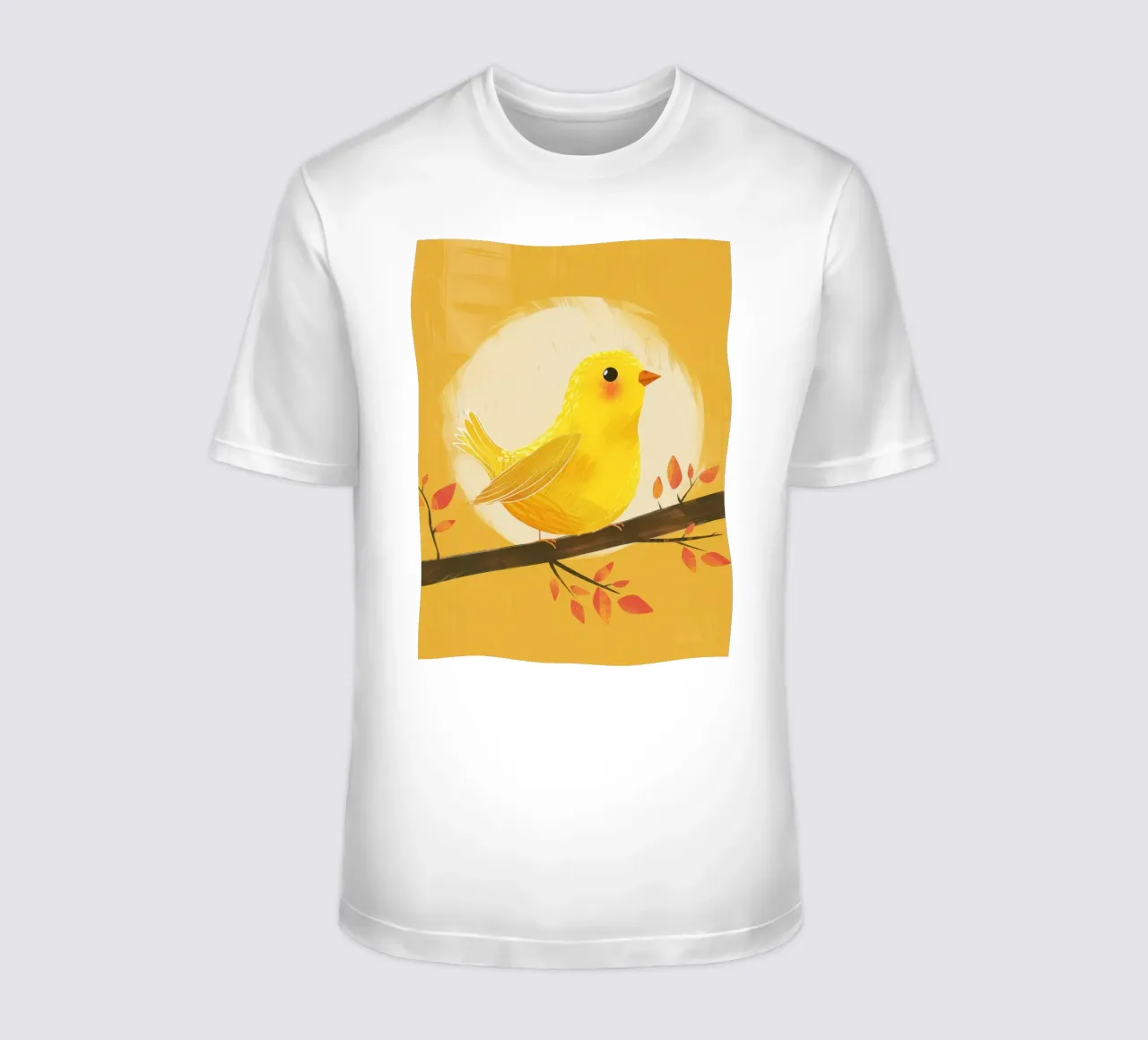 lively & artistic take on the canary with an expressive vib t-shirt by DesignDoodle