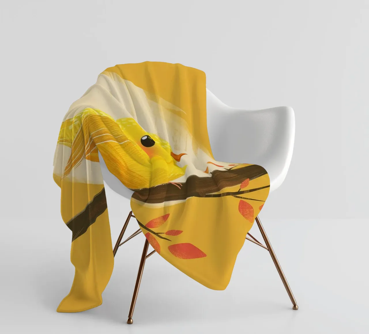 lively & artistic take on the canary with an expressive vib fleece blanket by DesignDoodle