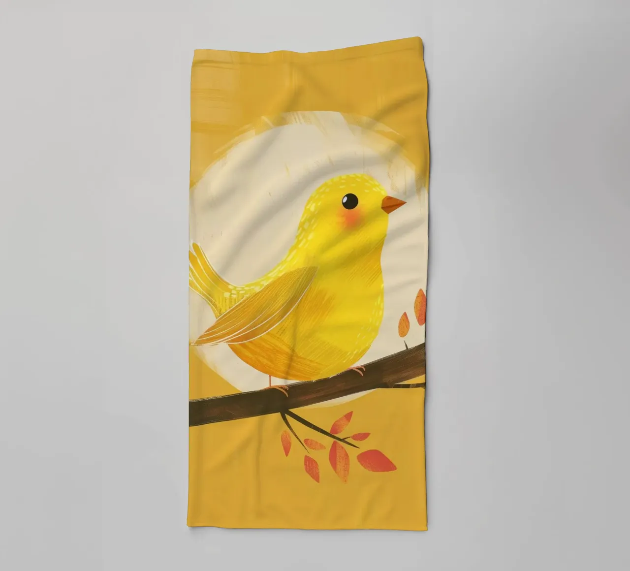 Lebendige und künstlerische Darstellung des Kanarienvogels mit ausdrucksstarker Ausstrahlung Handtuch von DesignDoodle