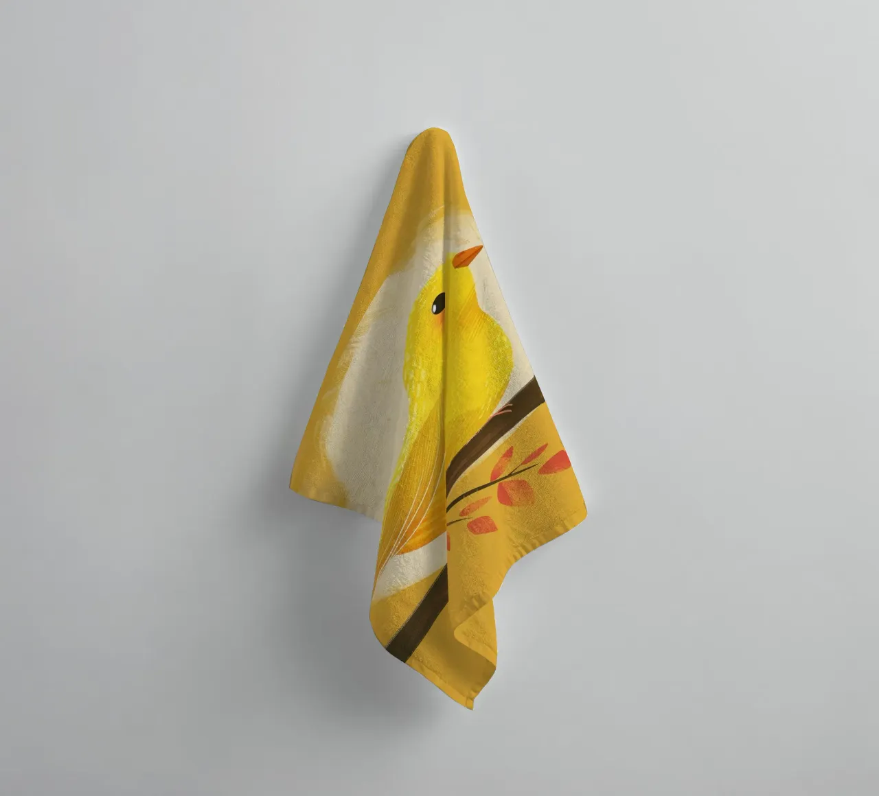 Lebendige und künstlerische Darstellung des Kanarienvogels mit ausdrucksstarker Ausstrahlung Handtuch von DesignDoodle