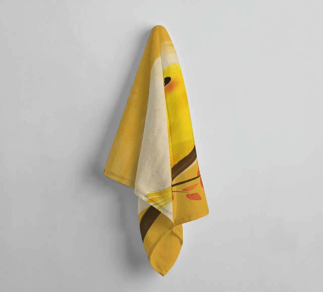 Lebendige und künstlerische Darstellung des Kanarienvogels mit ausdrucksstarker Ausstrahlung Handtuch von DesignDoodle