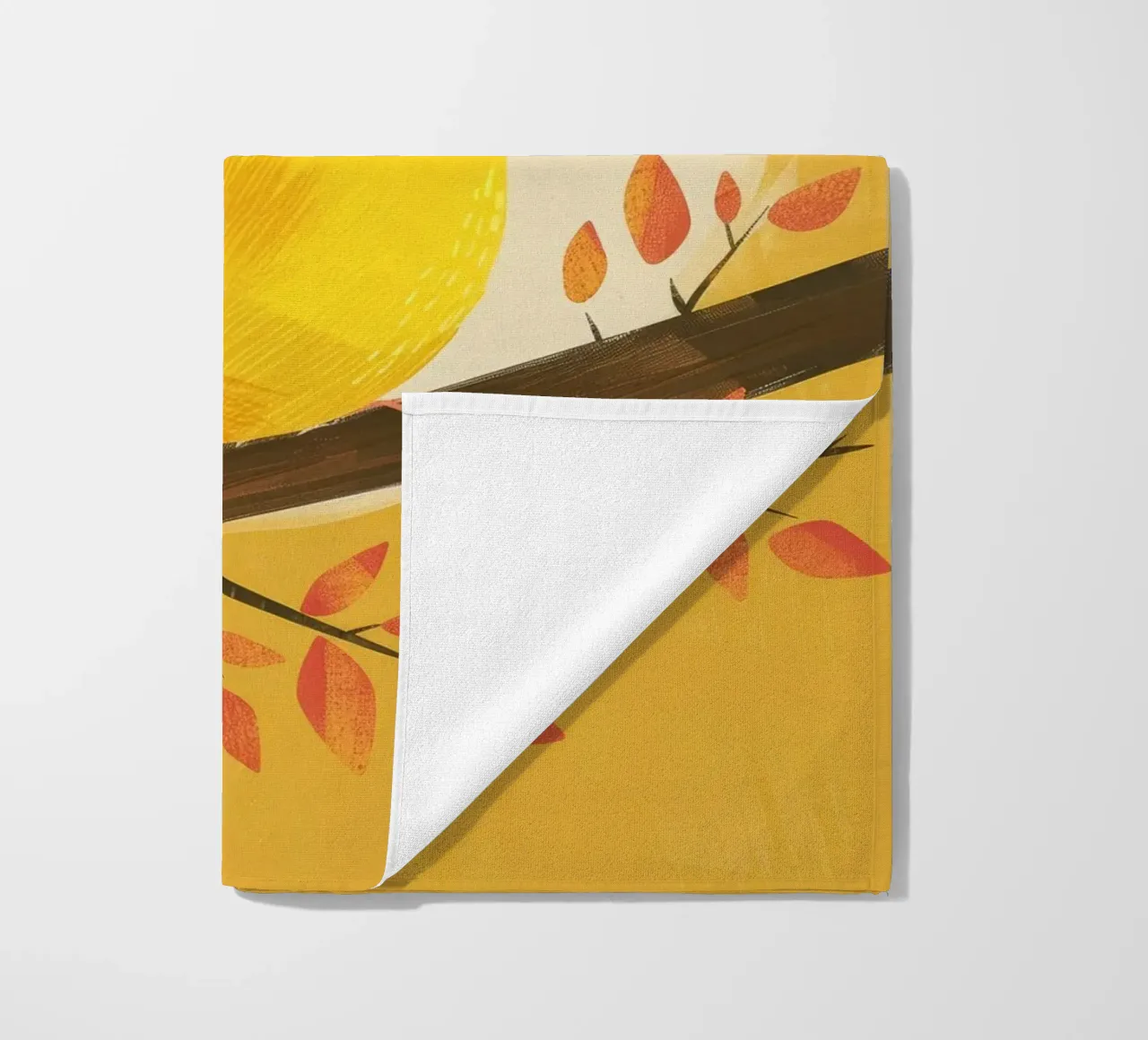 lively & artistic take on the canary with an expressive vib beach towel by DesignDoodle