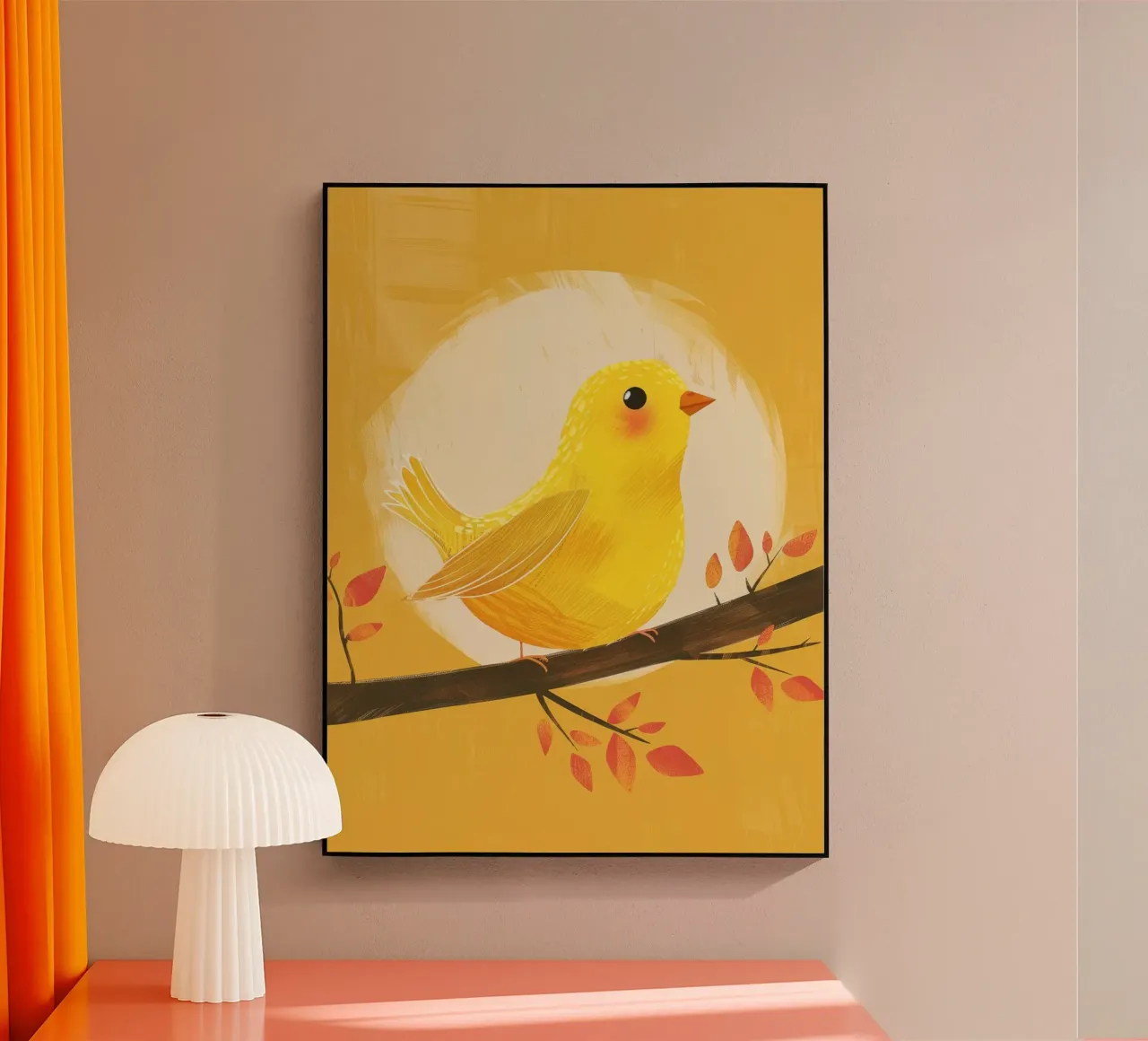 lively & artistic take on the canary with an expressive vib acrylic glass by DesignDoodle