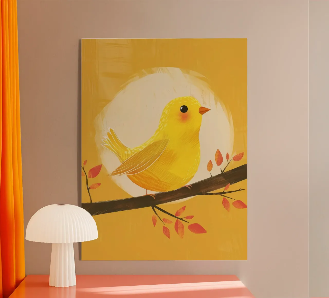 lively & artistic take on the canary with an expressive vib acrylic glass by DesignDoodle