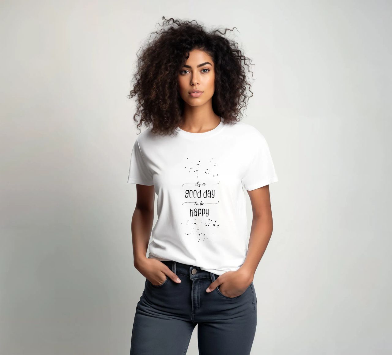 TEXT ART It is a good day to be happy t-shirt da Melanie Viola
