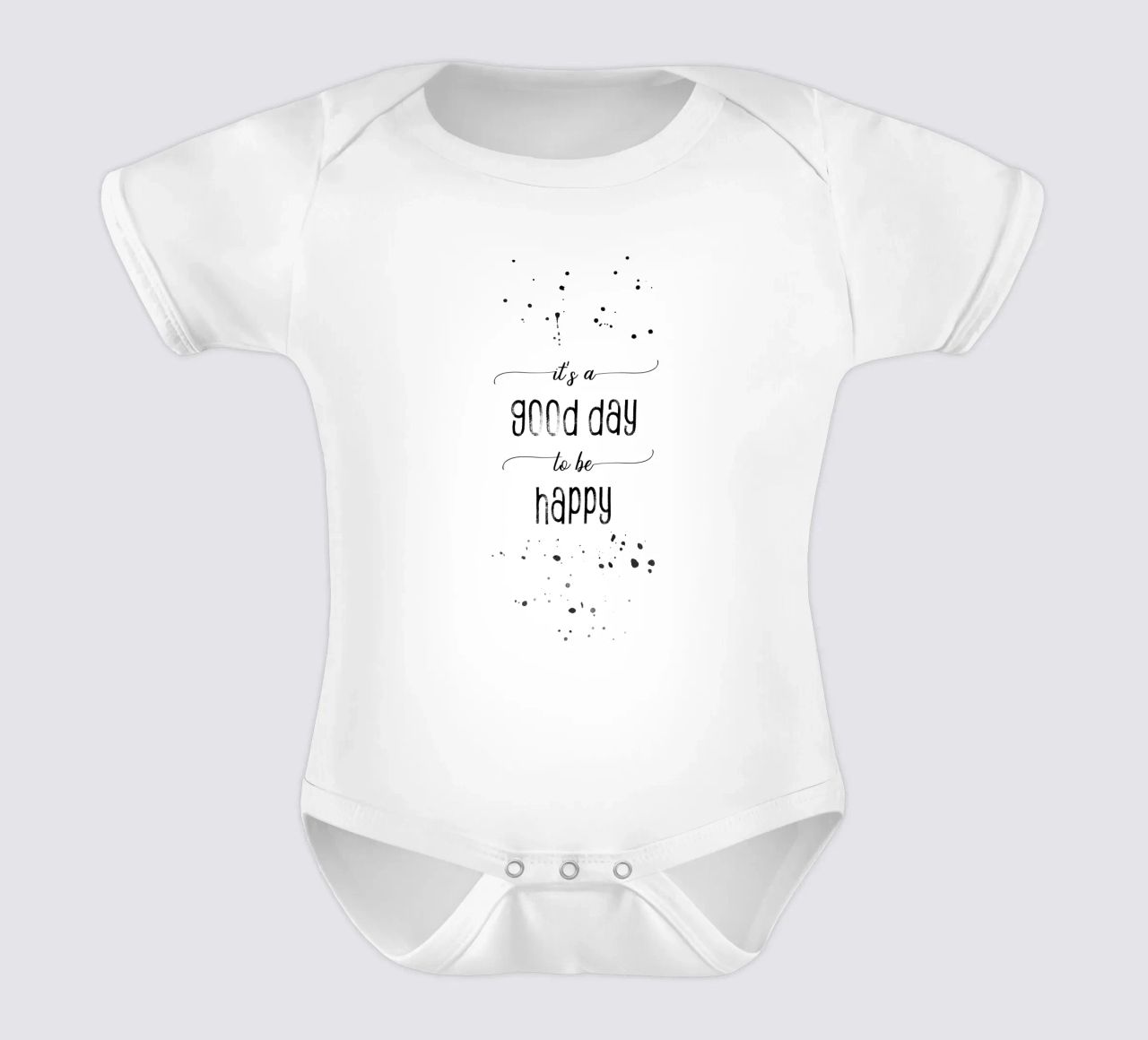 TEXT ART It is a good day to be happy body neonato maniche corte da Melanie Viola