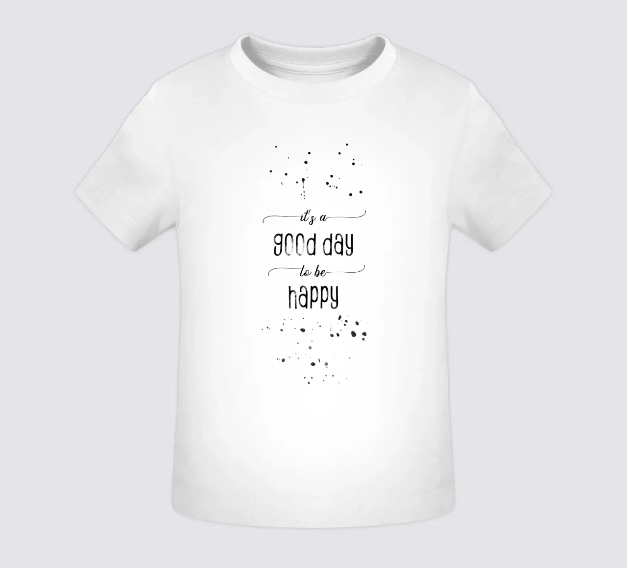 TEXT ART It is a good day to be happy maglietta neonato da Melanie Viola