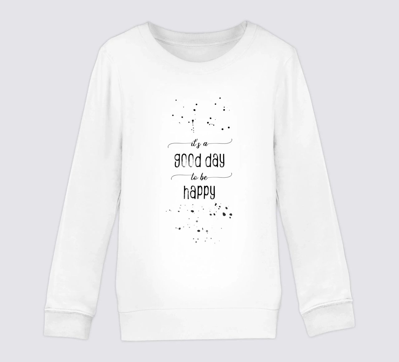 TEXT ART It is a good day to be happy felpa bambino da Melanie Viola