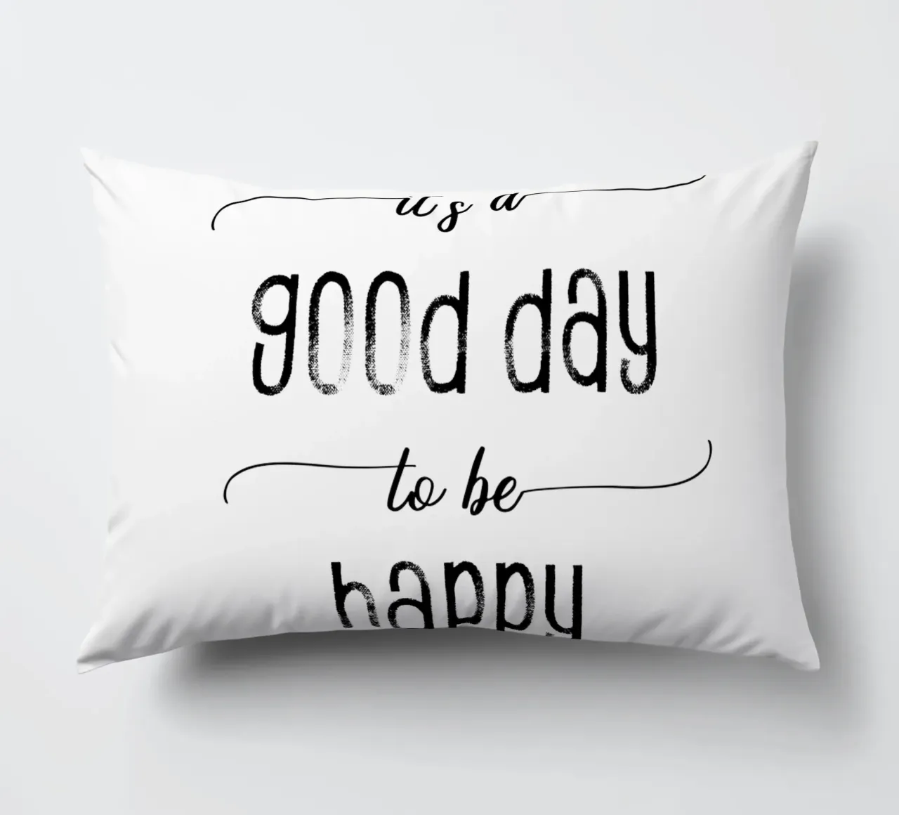 TEXT ART It is a good day to be happy cuscino da Melanie Viola