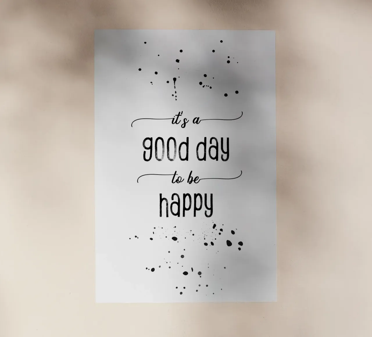 TEXT ART It is a good day to be happy lámina retroiluminada de Melanie Viola
