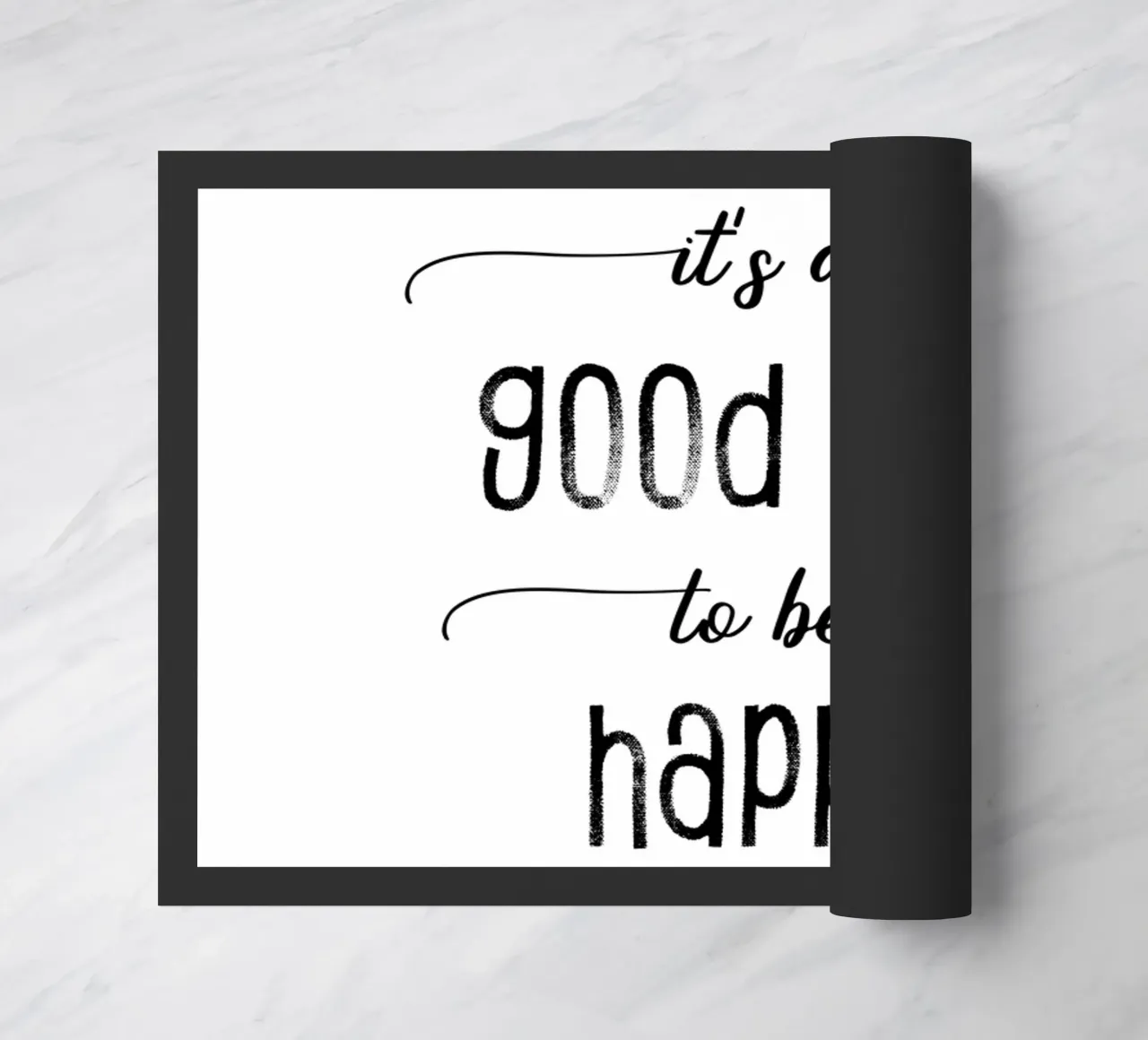 TEXT ART It is a good day to be happy felpudo de Melanie Viola