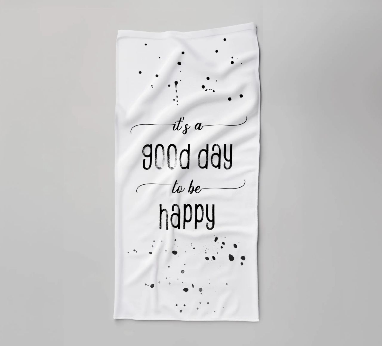 TEXT ART It is a good day to be happy asciugamano da bagno da Melanie Viola