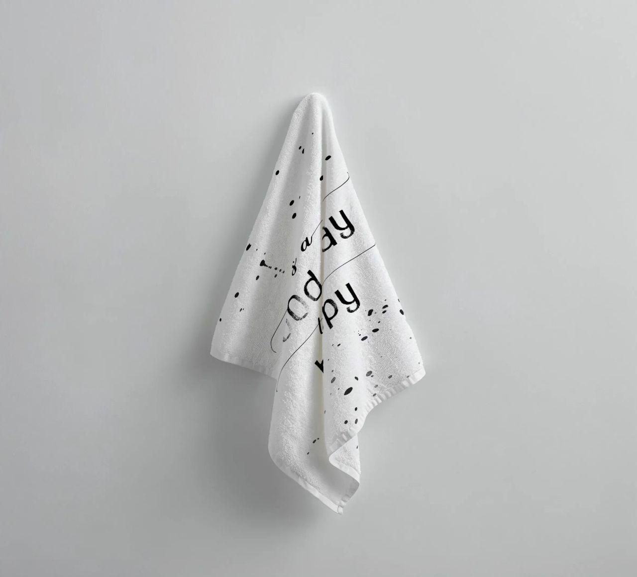 TEXT ART It is a good day to be happy asciugamano da bagno da Melanie Viola