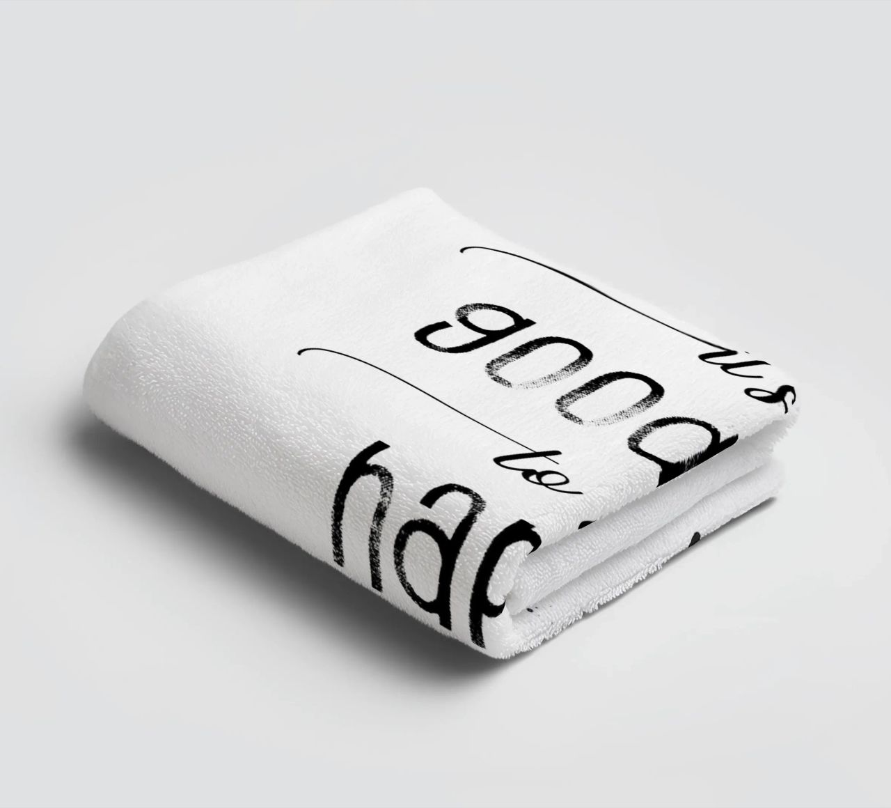 TEXT ART It is a good day to be happy asciugamano da bagno da Melanie Viola