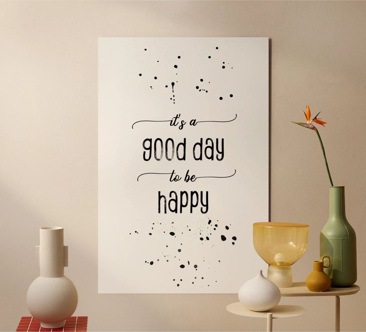 TEXT ART It is a good day to be happy alluminio dibond da Melanie Viola