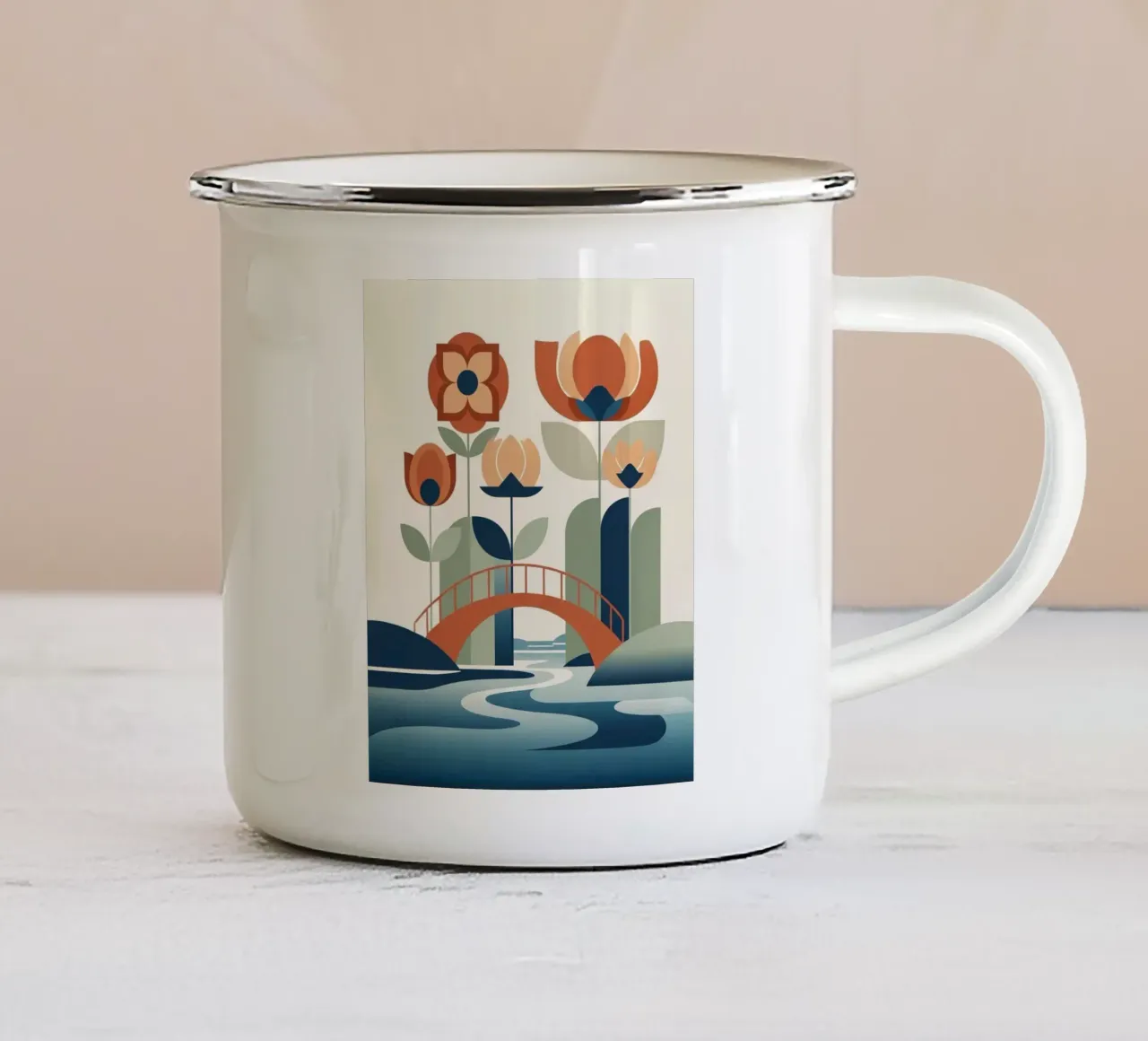 Floral bauhaus #064: Bridge to Serenity tazza in smalto da Zen Design