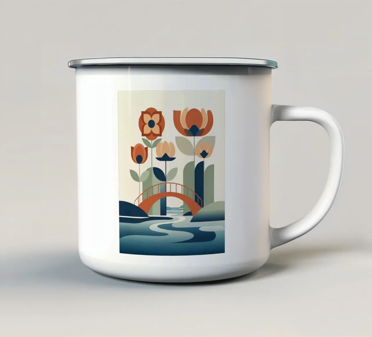Floral bauhaus #064: Bridge to Serenity tazza in smalto da Zen Design