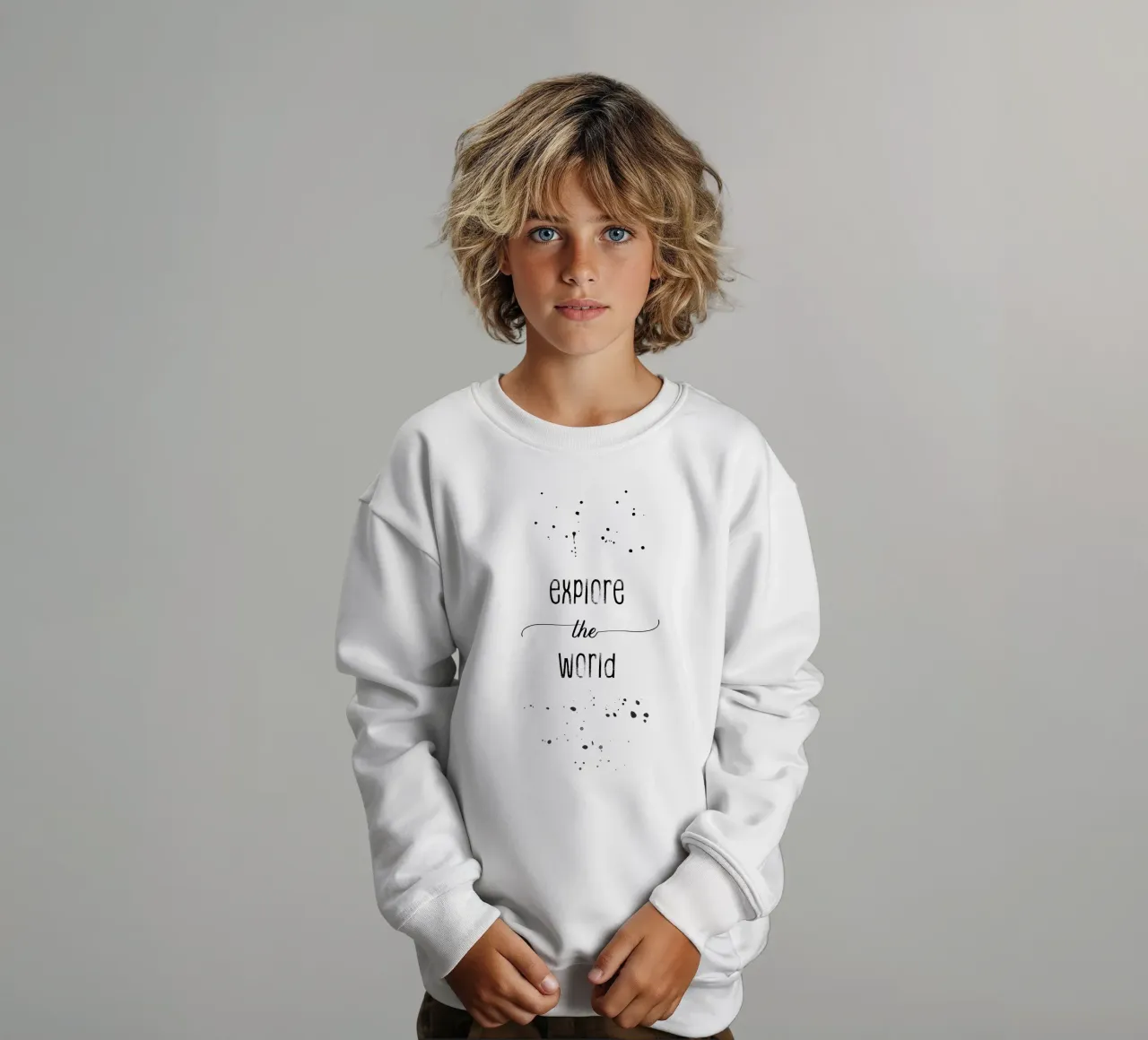 TEXT ART Explore the world felpa bambino da Melanie Viola