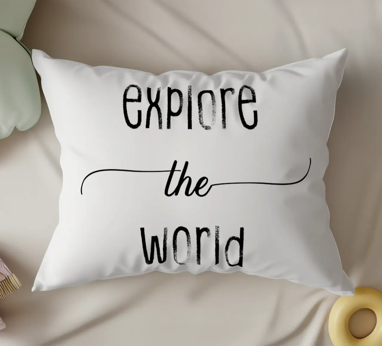 TEXT ART Explore the world cuscino da Melanie Viola